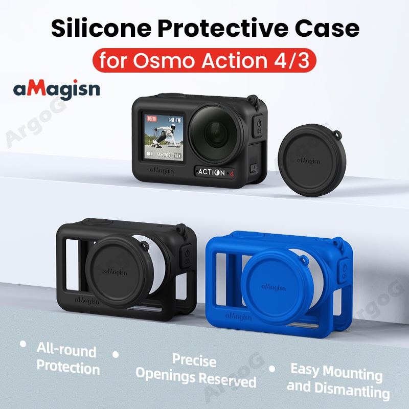 Amagisn DJI Osmo Action 4/3 矽膠保護套 Action 4/3 運動相機保護配件軟保護套保護套