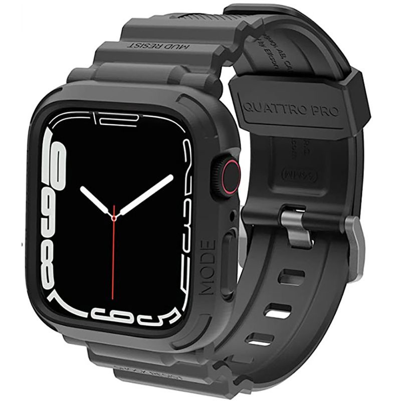 elkson Apple Watch 9/8/7 Quattro Pro柔韌透氣耐磨TPU一體成形軍規錶帶/ 45mm/ 神秘黑 eslite誠品