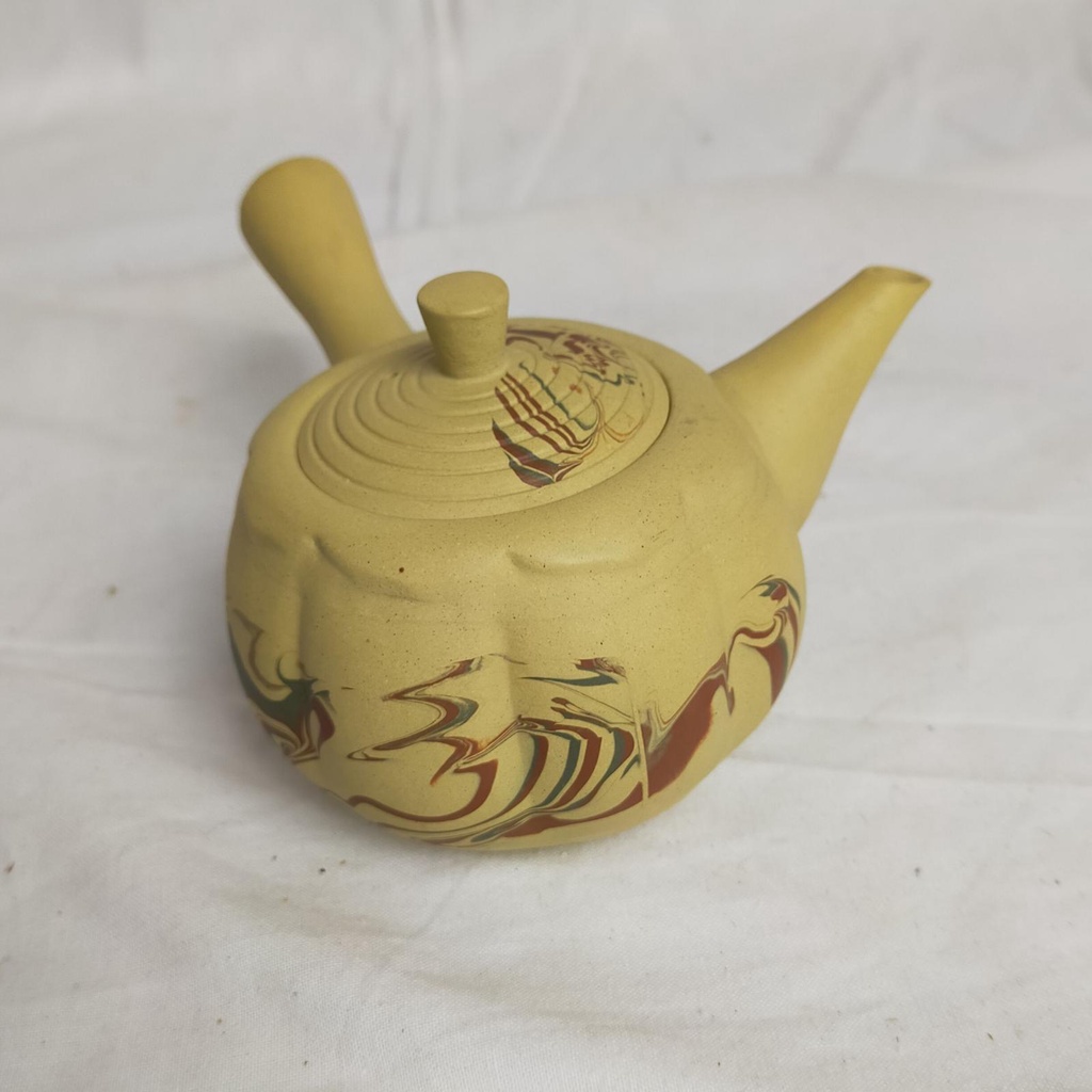 常滑燒？ 茶壺 大理石圖案  [二手] 雕刻 獨特的茶具 日式餐具 煎茶器具