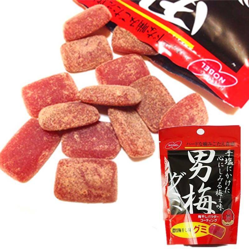 限時促銷日本進口NOBEL諾貝爾男梅軟糖酸鹹紫蘇梅子糖潤喉條裝話梅硬糖袋