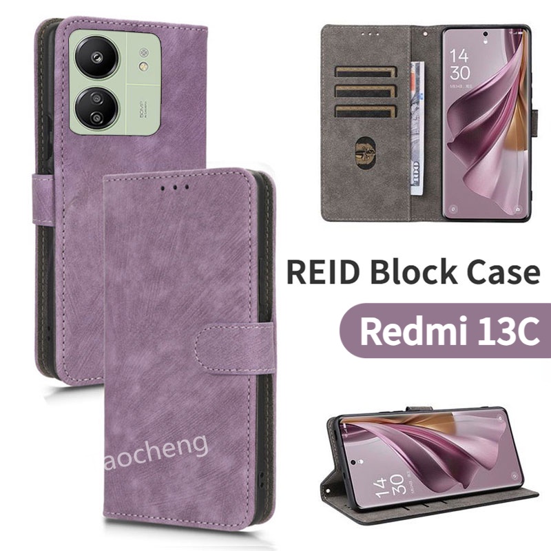 Redmi 13 C Redmi13C 4G 2023 手機殼豪華卡夾錢包翻蓋掛繩皮革錢包外殼