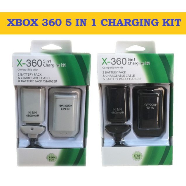 適用於 Xbox 360 控制器的 Xbox 360 5 合 1 電池組充電充電器套件
