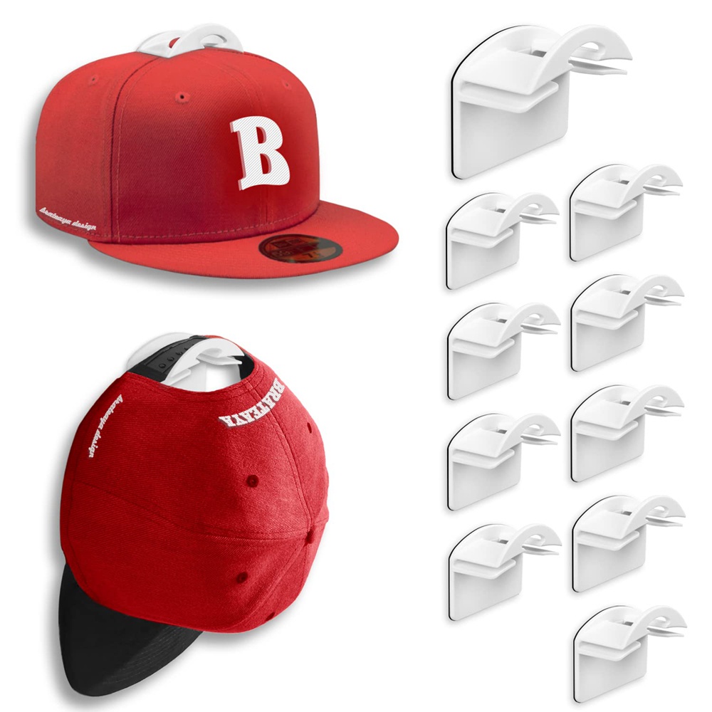 帽子架粘性壁掛式掛鉤棒球帽休閒帽收納盒免鑽孔粘貼便攜式帽子掛架