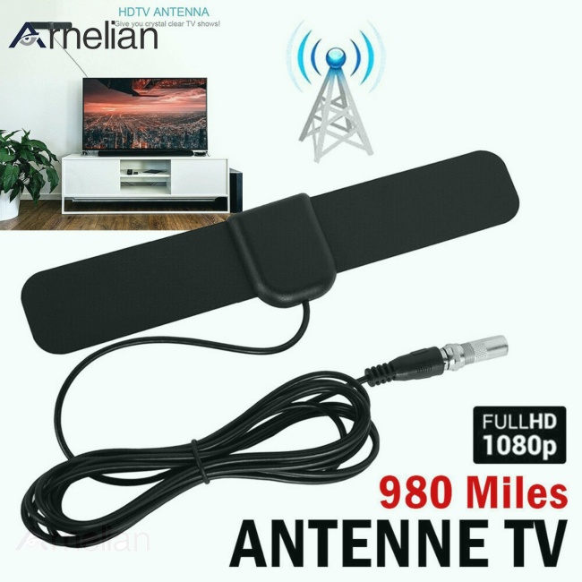 Arnelian 1080p 高清電視數字電視天線 980 英里範圍 Dvb-t2 室內信號增強放大器 20DBI Us