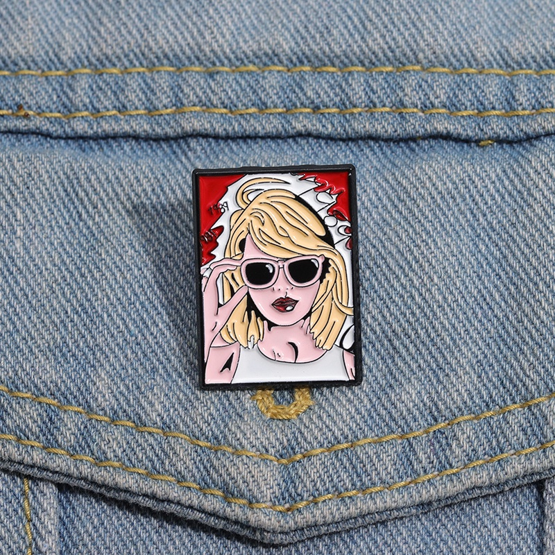 Taylor Swift Singer 卡通人物琺瑯胸針音樂專輯 1989 徽章 Swift Fan Collectio