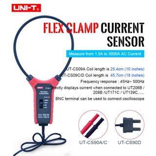 Uni-t UT-CS09A/C/D Flex 鉗形傳感器大電流柔性電流傳感器示波器探頭電流探頭 1.5A 至 3000