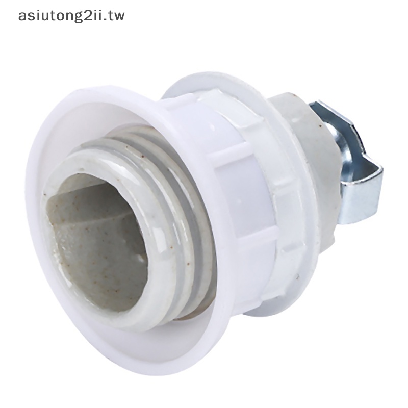 [asiutong2ii]高溫E14 E27自鎖螺絲陶瓷燈座外牙led燈頭轉換插座接線吸頂底座[tw]