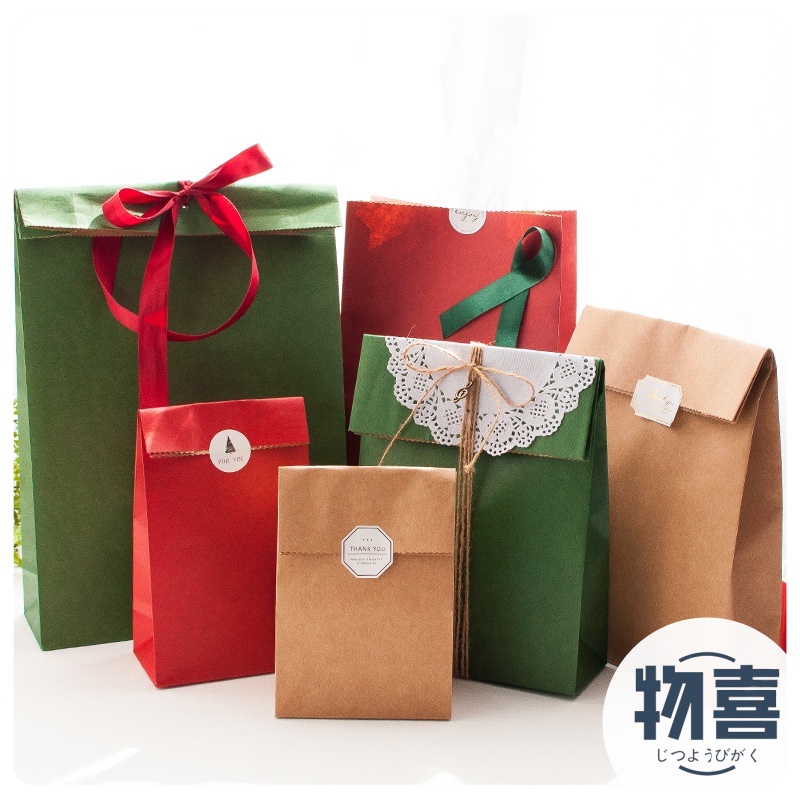 台灣出貨🍁平口禮品袋 牛皮紙袋 紙袋 禮物袋 包裝袋 節慶純色禮品袋 送禮 袋子 平口袋 禮袋