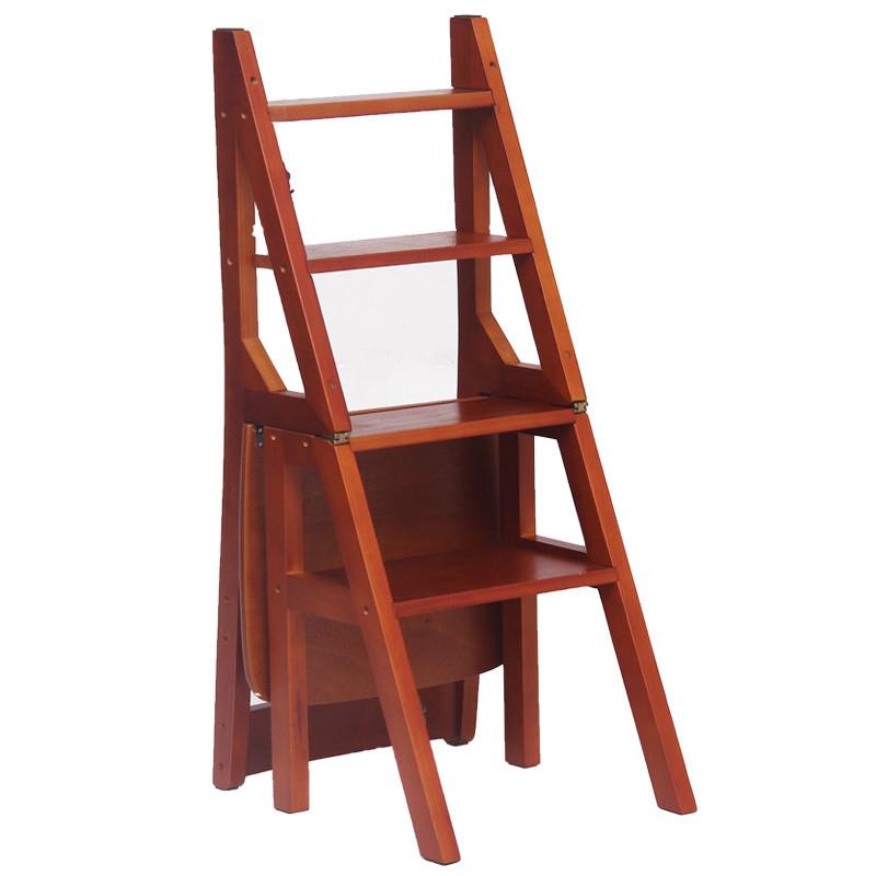 實木新款創意家用摺疊梯架多功能樓梯椅梯凳室內移動登高梯凳餐椅
