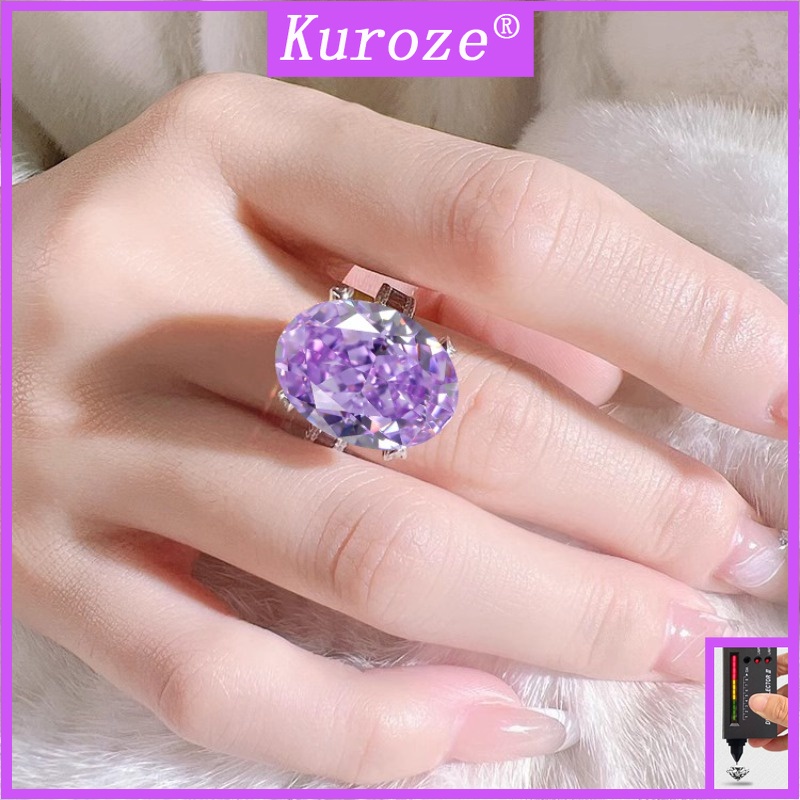 Kuroze Seiko超大閃光大鑽奢華高碳鑽石紫鑽冰花切割飾品