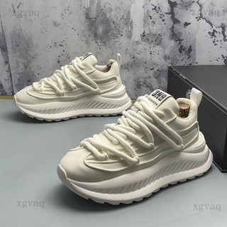 xgvaq |男鞋潮男厚底春季新款透氣百搭男士增高鞋老爹鞋休閒純色運動鞋