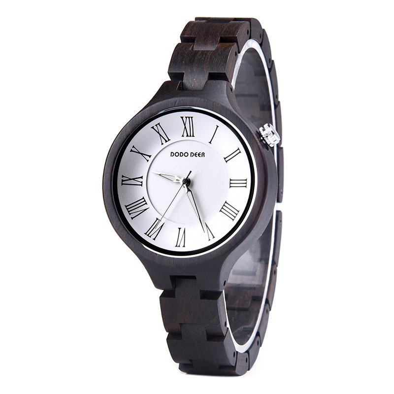 [當日出貨 新品-] DODO DEER 女款黑檀木質手錶爆款運動木頭手錶 A16 RLGZ