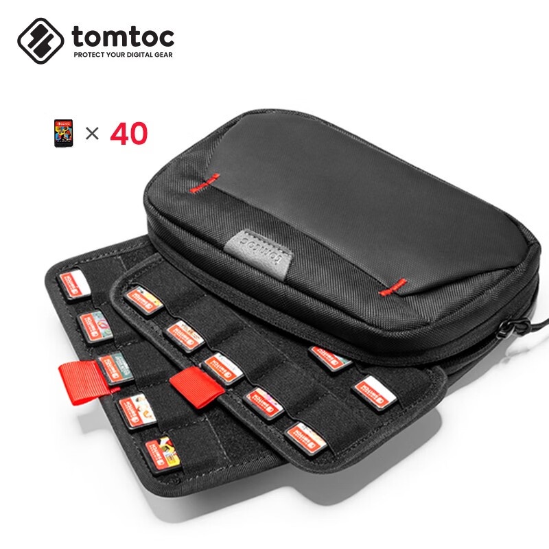 ESS數位玩家 TOMTOC  Switch卡帶收納包Arccos系列遊戲卡收納大容量配件包NS周邊配件 曜石黑