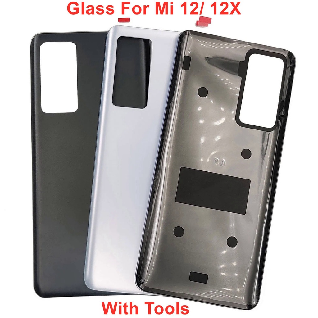 XIAOMI Verre 適用於小米 12 12X 電池玻璃硬後蓋門後蓋外殼面板 Mi 12 12X 外殼 + 原裝膠水