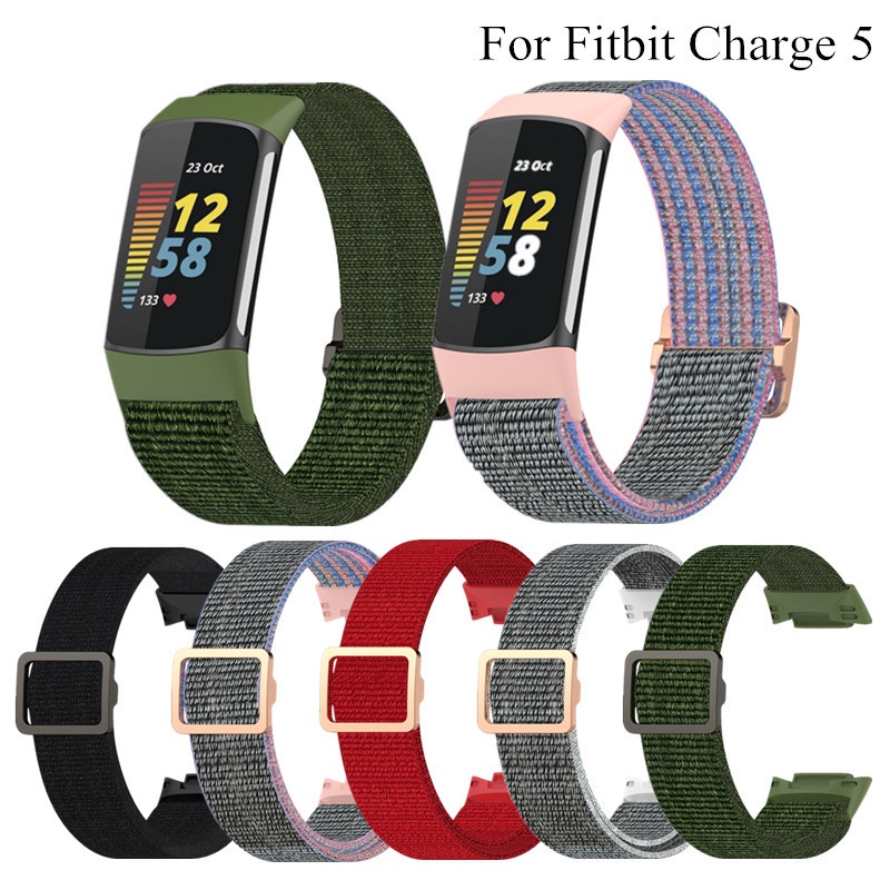適用於 Fitbit Charge 5 6 Correa 的彈性尼龍環智能手錶帶柔軟運動手鍊腕帶
