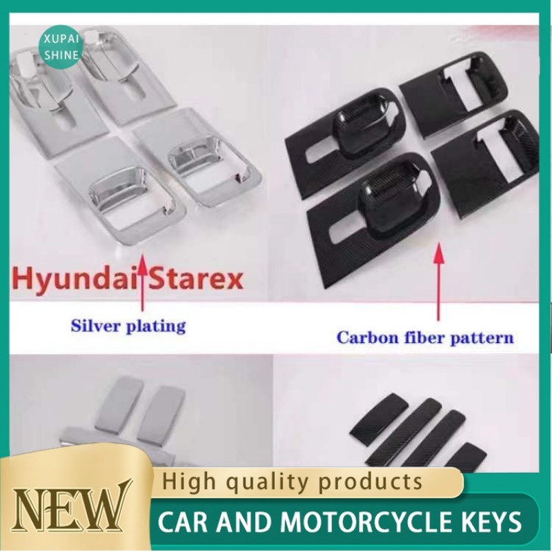 HYUNDAI Xps 適用於 2007-2018 Grand starex 適用於現代 H1 前門後門把手鍍鉻飾條