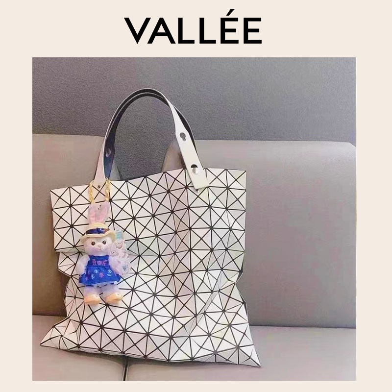 【VALLEE】✨現貨女包✨日本三宅一生同款幾何菱格包鐳射包拼接10格單肩手提大容量托特包
