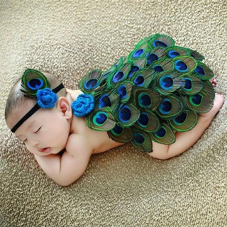 兒童孔雀披風 新生兒攝影服裝嬰兒滿月動物道具造型羽毛照相衣服