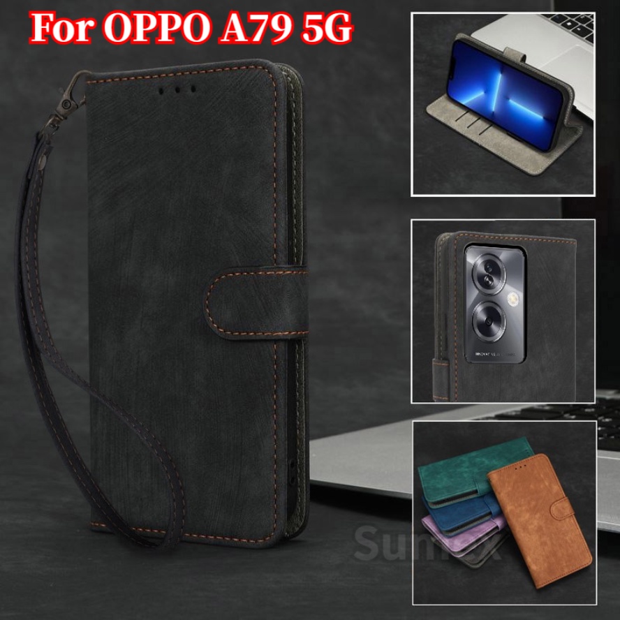 HP 適用於 OPPO A79 2023 CPH2557 5G 手機殼支架支架磁卡槽錢包外殼惠普 OPPOA79 OPO