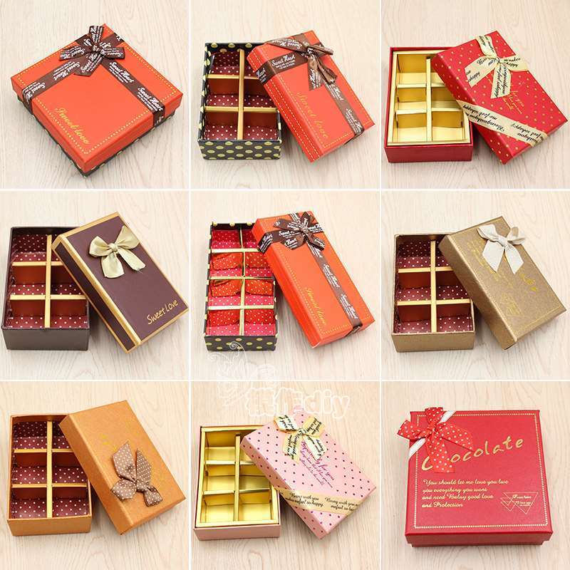 現貨☪戳戳樂空盒☪diy巧克力包裝盒 6格9格加厚禮盒情人節送禮紙盒節日糖果盒飾品盒