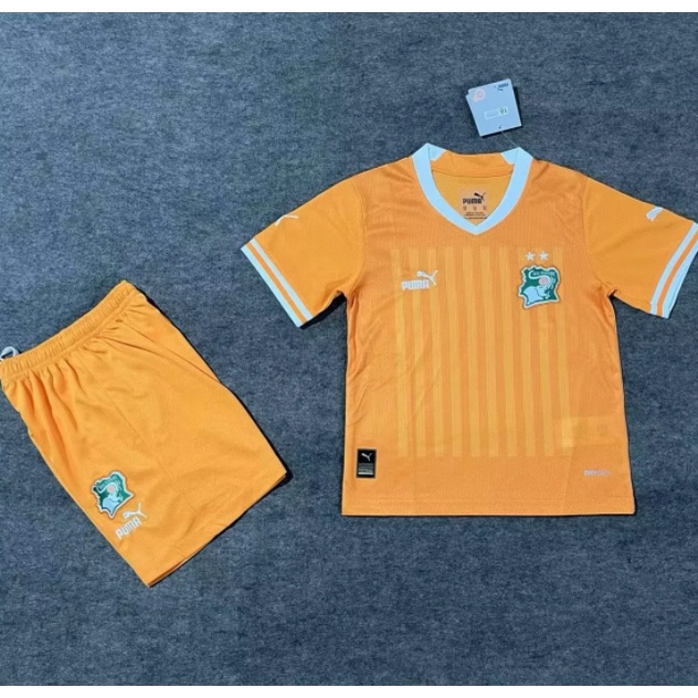 兒童套裝 23-24 象牙色海岸主場非洲杯足球球衣足球衫定制姓名號碼