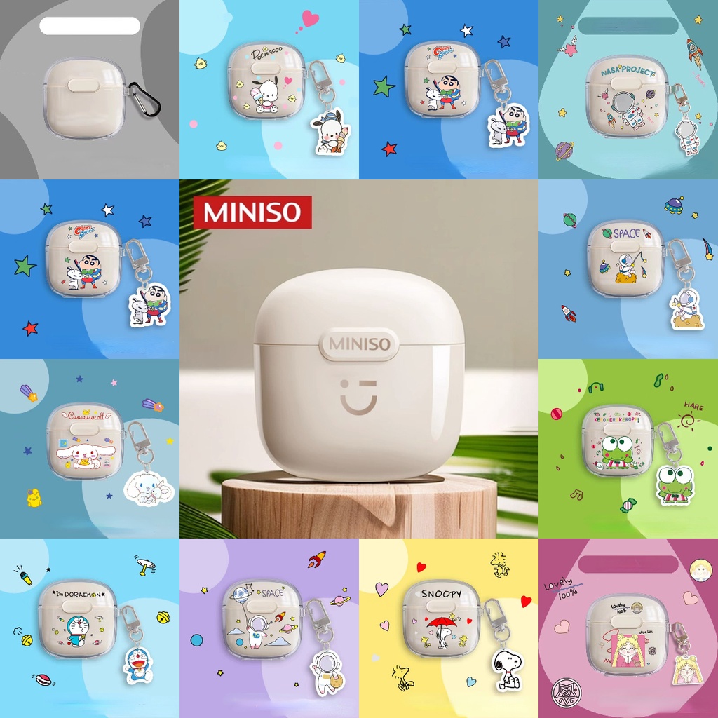 LENOVO 適用於聯想 M06 Miniso 耳機套新圖案可愛青蛙太空人