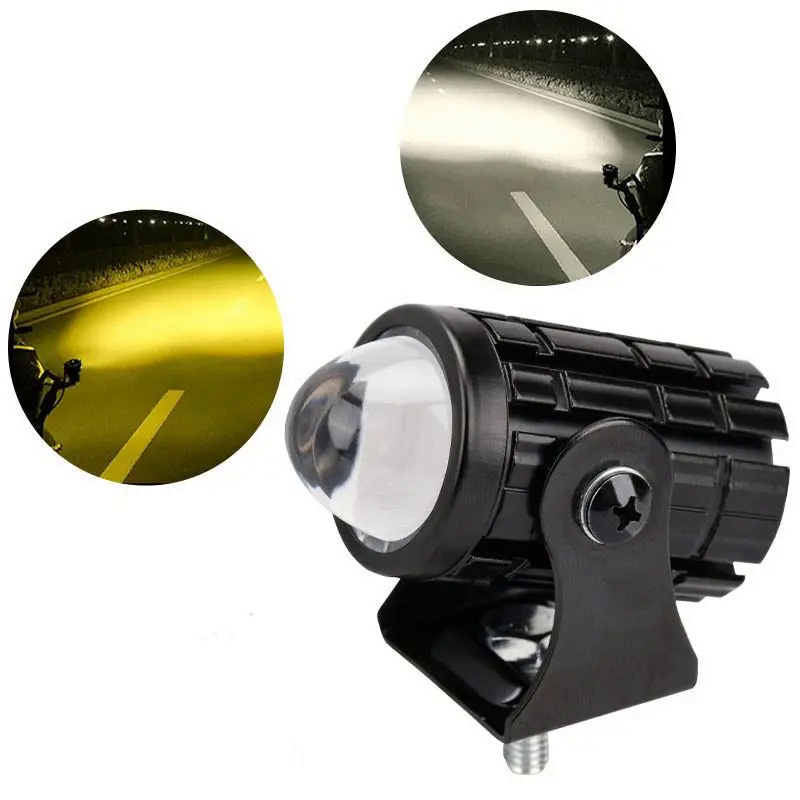 1 件裝迷你駕駛燈 LED 投影儀鏡頭摩托車頭燈 ATV 踏板車用於輔助聚光燈