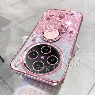 適用於 VIVO X100 Pro V29 V29e Y17s 5G 新款手機殼閃光花手機殼閃亮閃光軟殼帶環支架支架套