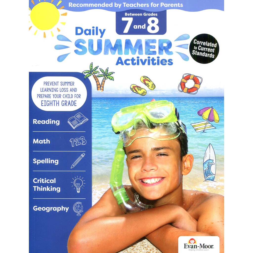 Daily Summer Activities (2018 Revised Edition), Between Grades 7 and 8/Evan-Moor Educational Publishers【禮筑外文書店】