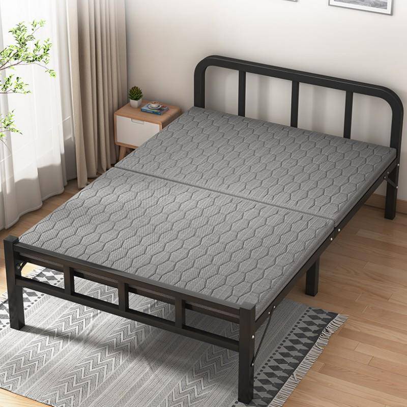 快速折疊床單人家用辦公室午休床便攜簡易出租房午睡1.2米硬板鐵架床