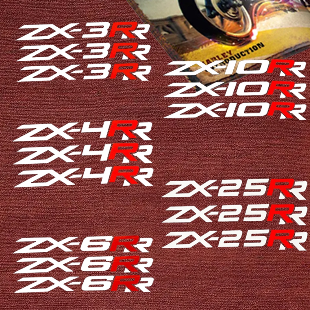 KAWASAKI 川崎 ZX3R 4R 6R 10R 25R 反光貼紙激光標誌貼花越野摩托車裝飾貼紙。川崎貼紙。