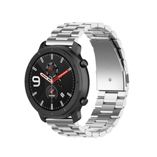 適用於華米 Amazfit GTR 47 毫米錶帶不銹鋼手錶手鍊替換錶帶配件 22mm 替換錶帶