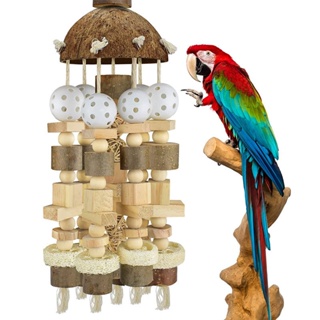 鸚鵡玩具啃咬鳥用品用具木質椰子殼原木大型鸚鵡鳥玩具