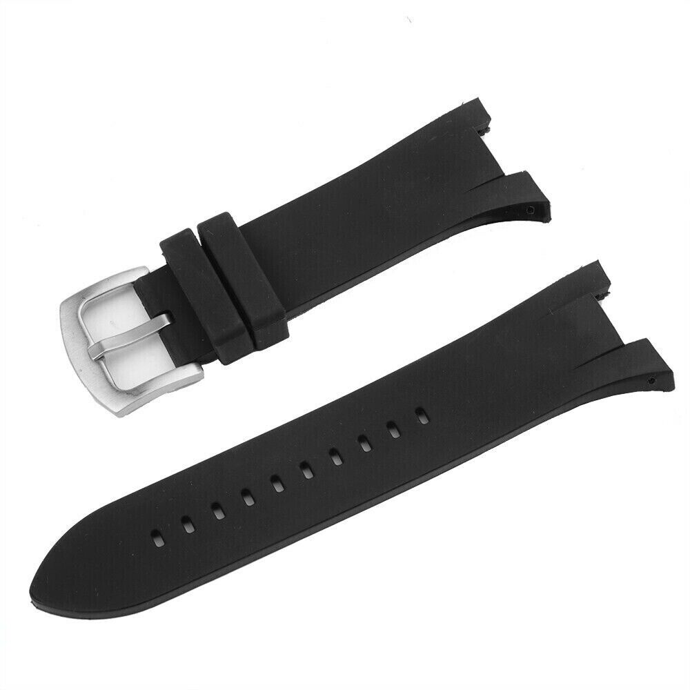適用於 Armani Exchange AX1042 AX1050 AX1114 黑色橡膠錶帶 31 毫米