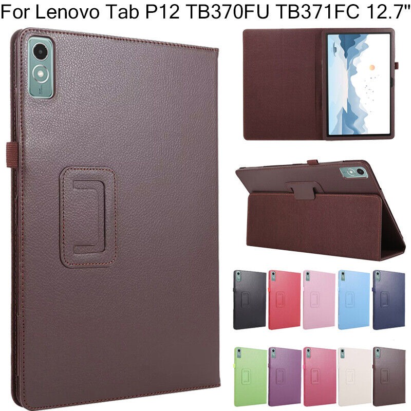LENOVO 適用於聯想 Tab P12 TB370FU TB371FC 12.7" 平板電腦皮套對開式支架保護套