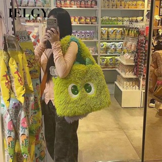 IELGY 女士可愛卡通毛絨包 百搭小眾單肩大容量手提包