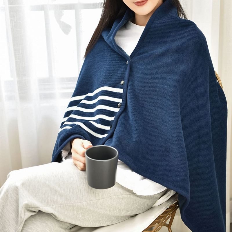 日本 無印格子毯 懶人毯 多功能空調毯 車用蓋毯 辦公室午睡蓋毯 沙發毛毯 保暖披肩 柔軟舒適 秋冬必備
