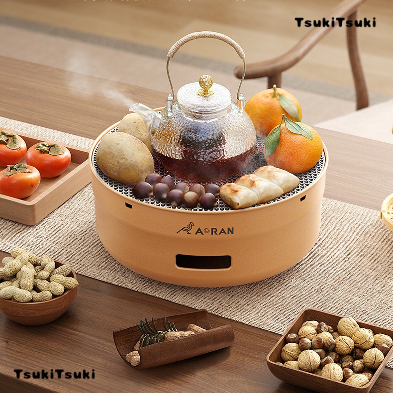 【TsukiTsuki】戶外露營燒烤架取暖碳爐火盆土陶圍爐煮茶家用室內庭院烤火爐