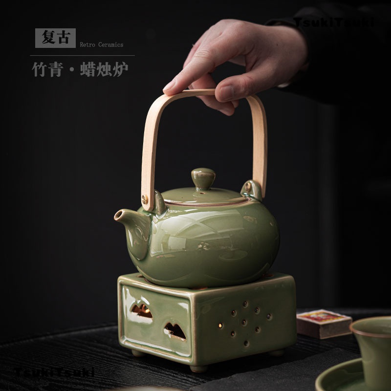 【TsukiTsuki】復古蠟燭加熱暖茶爐功夫茶具泡茶恆溫爐子茶壺保溫底座戶外蠟燭爐