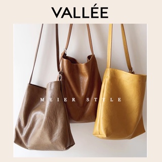 【VALLEE】✨現貨女包✨新款質感ins復古氣質軟皮托特包大容量水桶包子母包慵懶風單肩斜背包女包