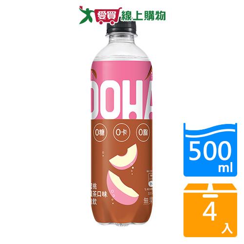 OOHA氣泡飲水蜜桃烏龍茶 500ML x4入【愛買】