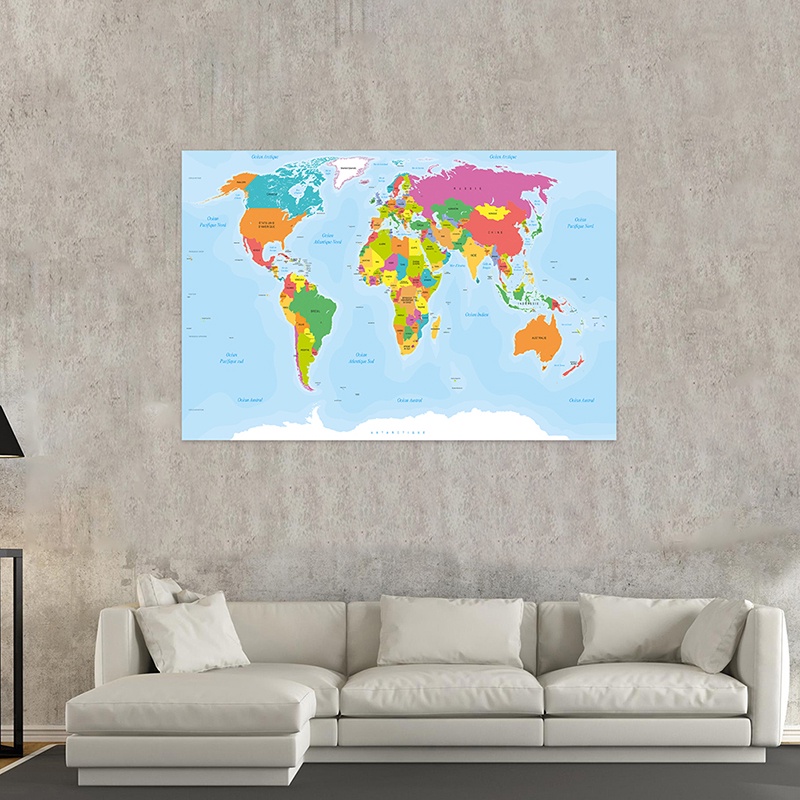 【現貨】可折疊世界地圖俄羅斯地圖系列背景布政治地圖牆藝術海報家居裝飾地圖