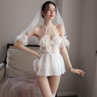 性感情趣睡衣 性感新娘情趣內衣 新娘裝女制服誘惑蕾絲清純甜美婚紗性感透明公主套裝