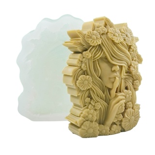 Jj*女神矽膠模具3d花童肥皂樹脂石膏模具手工蛋糕巧克力製作工具家居裝飾品