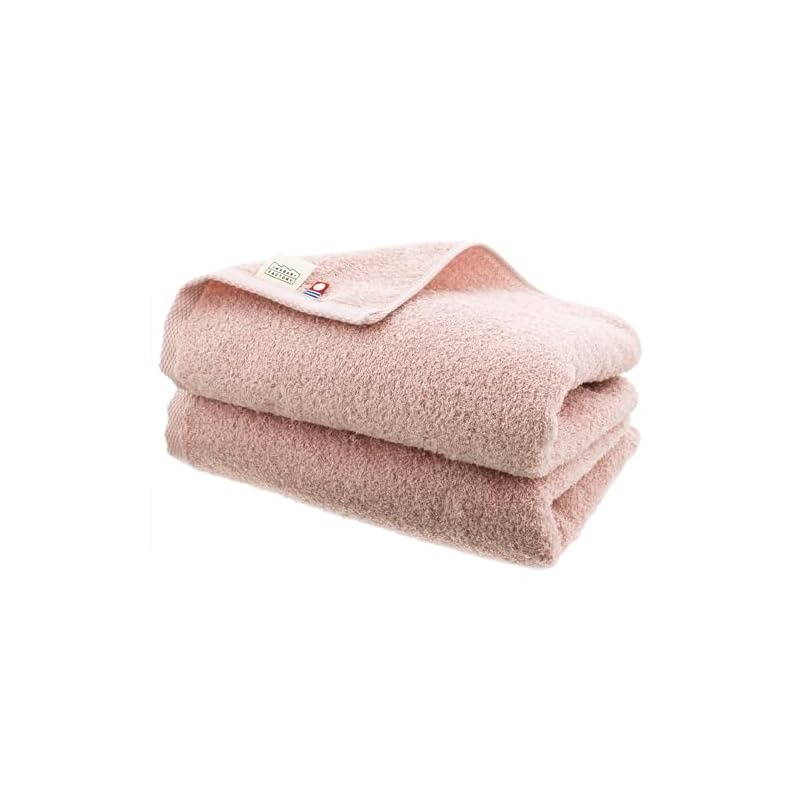 认证 Imabari 毛巾 Imabari Factory 超薄浴巾，日本制造，烟粉色，约 34 x 110 厘米，一套