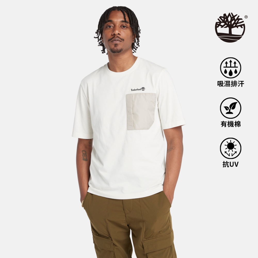 Timberland 男款復古白TimberCHILL™ 科技短袖T恤|A6NPNCM9