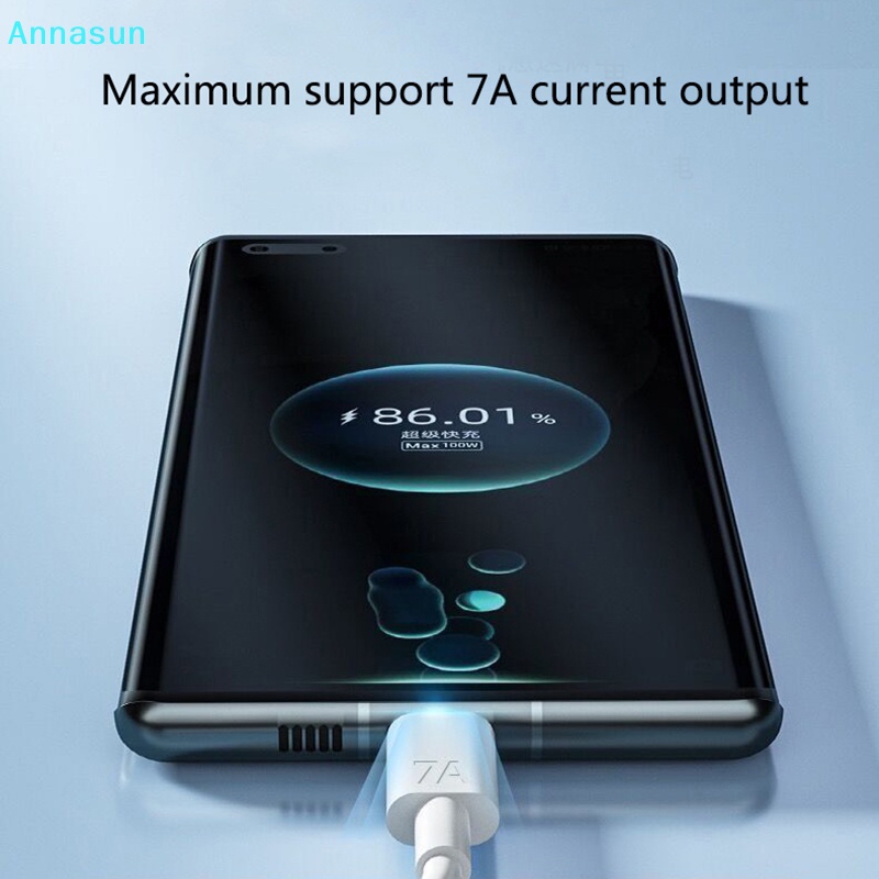 Annasun 7A 100W Type C USB 數據線超快充電線適用於華為 mate40Pro nova9 HG