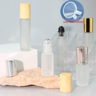 6ml 10ml 便攜式磨砂白色玻璃滾珠精油香水瓶旅行可再填充滾珠瓶容器