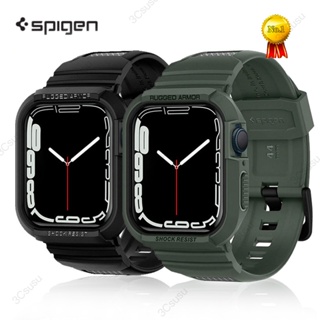 Spigen Tough Armor Pro 耐用金屬錶殼,帶金屬設計錶帶,適用於 Apple Watch 系列 9/8