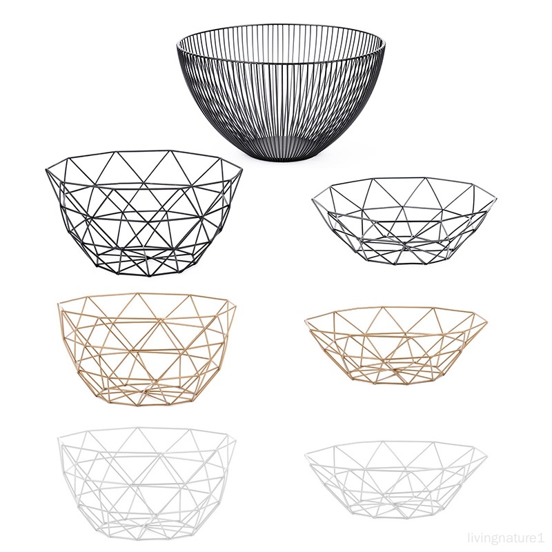 北歐鐵藝水果盤 客廳茶几水果籃 創意果婁家用 收納零食收納籃